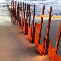 View of wooden pier in sea