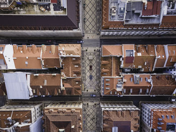 Aerial view of houses in city