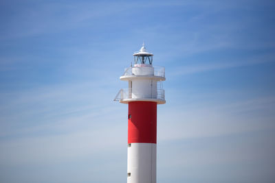 Low angle view of lighthouse against sky