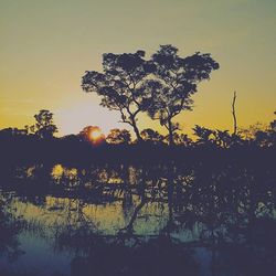 Scenic view of landscape at sunset