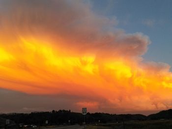 Scenic view of landscape against sky during sunset