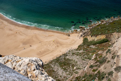 High angle view of beach