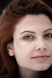 Close-up portrait of a beautiful young woman