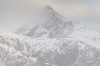 Scenic view of snowcapped mountain against sky