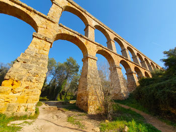 Low angle view of old ruins against sky