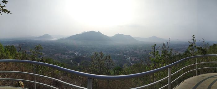 Scenic view of mountains against clear sky