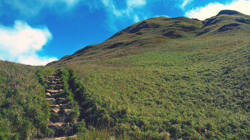 Panoramic view of mountains against sky