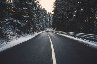 Road amidst trees against sky