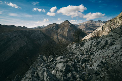 Scenic view of mountains against sky