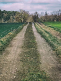 Road passing through field