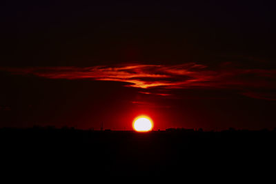 Silhouette of landscape at sunset