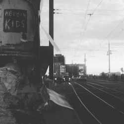 Railroad track against sky