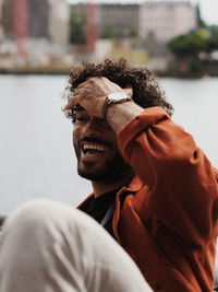 Portrait of young man smiling