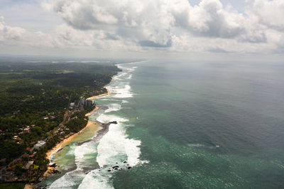 The coastline with beaches and hotels. tourist resort. unawatuna, sri lanka.