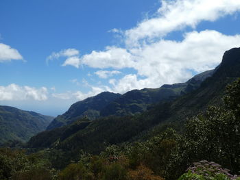 Scenic view of mountains against sky