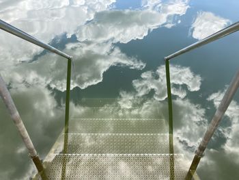 Low angle view of pole against sky