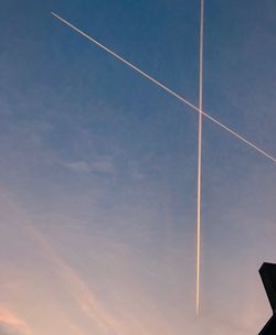 Low angle view of vapor trail in sky