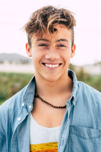 Portrait of teenage boy smiling