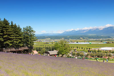 High angle view of town