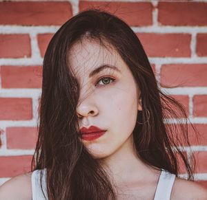 Close-up portrait of beautiful woman