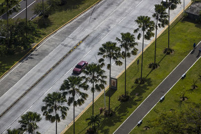 High angle view of road