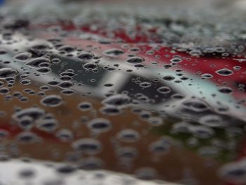 Full frame shot of wet glass