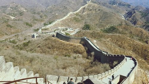 High angle view of mountain road