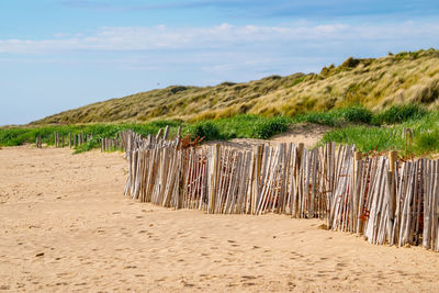 Scenic view of beach against sky