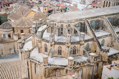 Low angle view of buildings in town