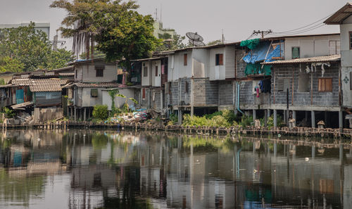 Reflection of built structures in water