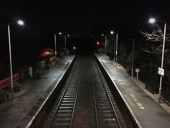 Railroad track at night