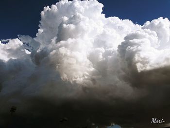 Low angle view of white clouds in sky