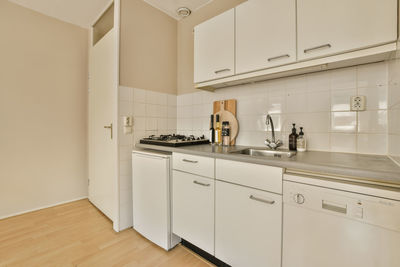 High angle view of kitchen utensils at home