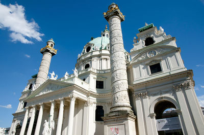 Low angle view of historical building against sky