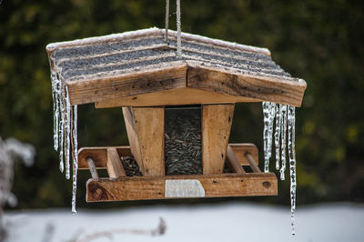 Feeding house after freezing rain