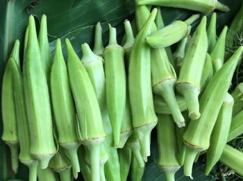 High angle view of vegetables in market