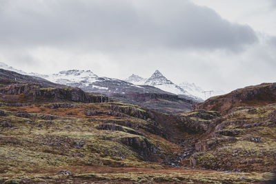 Scenic view of mountains against sky