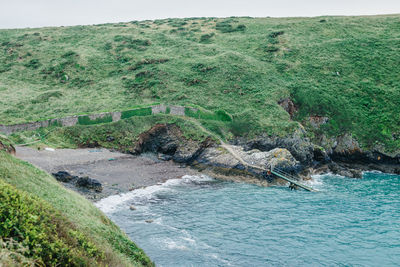 High angle view of sea shore