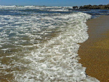 Waves rushing towards shore