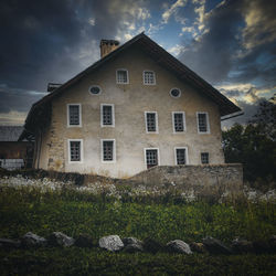 Low angle view of house against sky