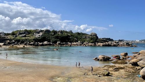 Scenic view of beach against sky