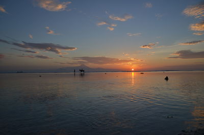 Scenic view of sea during sunset