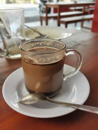 Close-up of coffee on table