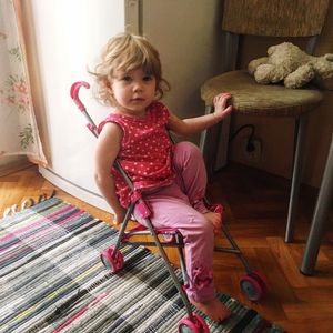 Girl playing at home