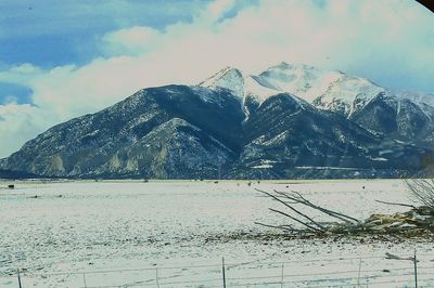 Scenic view of mountains against sky