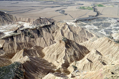 High angle view of rock formations