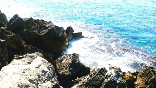 Rock formation in sea