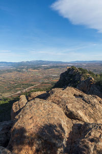 Scenic view of rock formation against sky