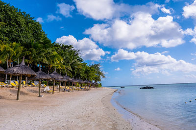 Scenic view of beach against sky