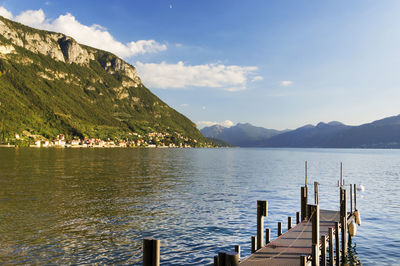 Jetty at calm lake